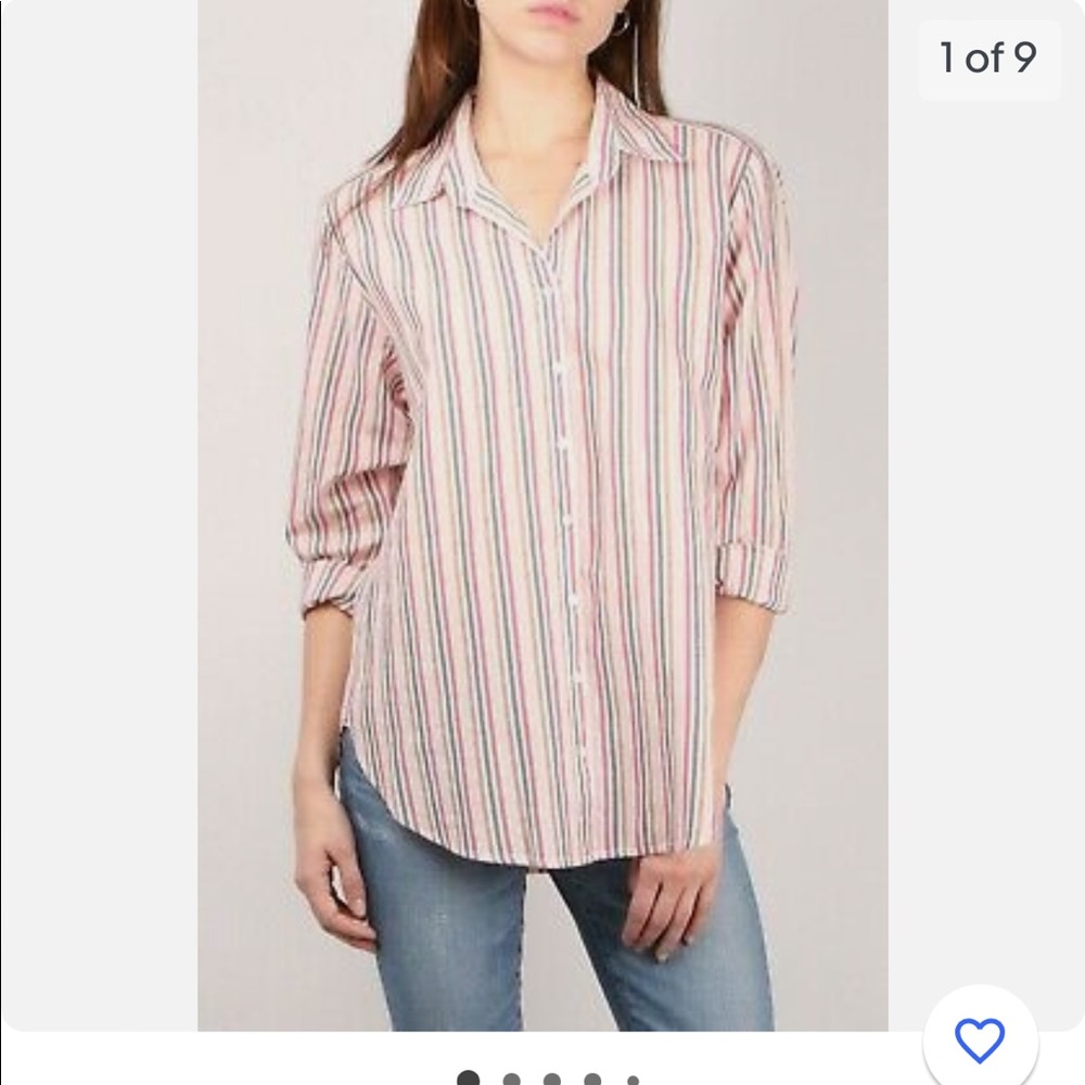 XIRENA beau button up blouse - stripped